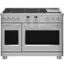 Front. Café - 8.25 Cu. Ft. Freestanding Double Oven Dual Fuel True Convection Range with 6 Burners, Customizable - Stainless Steel.
