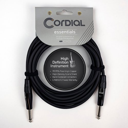 Cordial - Instrument/Guitar Cable with Neutrik Style Connectors (REAN) - Black