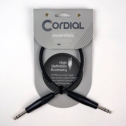 Cordial - Balanced Mic/Line - 1/4-inch TRS to 1/4-inch TRS Cable - Black