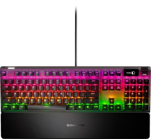 SteelSeries - Apex 7 Full Size Wired Mechanical Blue Tactile & Clicky Switch Gaming Keyboard with RGB Backlighting - Black