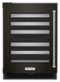 KitchenAid - 46-Bottle Dual-Zone Wine Cellar with Glass Door and Metal-Front Racks - Black Stainless Steel-Front_Standard