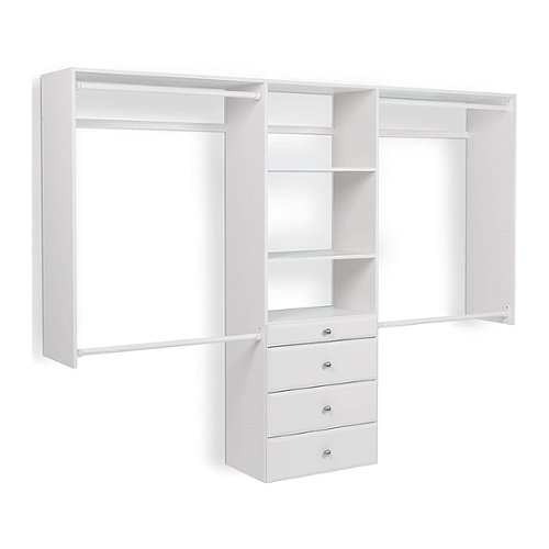 Easy Track - Deluxe Tower Closet Storage Organizer with Shelves and Drawers - White