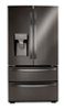 LG - 28 Cu. Ft. 4-Door French Door Smart Refrigerator with Dual Ice - Black Stainless Steel-Front_Standard
