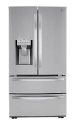 LG - 28 cu.ft. 4 Door French Door with Dual Ice with Craft Ice, Double Freezer and Smart Wi-Fi Enabled - Stainless steel - Front_Standard