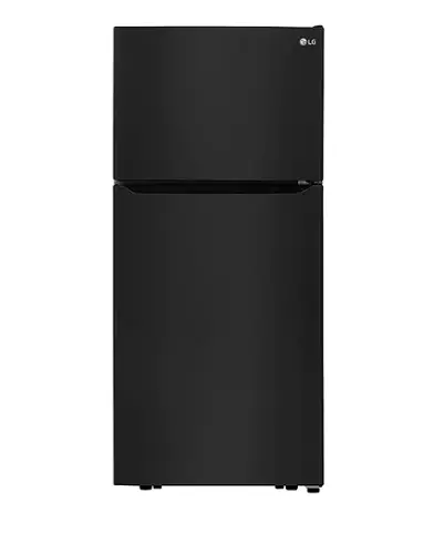Front. LG - 20.2 Cu. Ft. Top-Freezer Refrigerator - Black.
