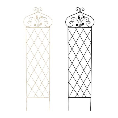 Nature Spring - Garden Trellis- For Climbing Plants- 63-Inch Decorative Lattice Metal Pane - Black-Alt_View_Standard_16 