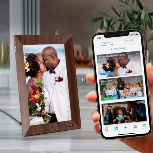Nixplay Smart Photo Frame 10.1-inch - Brown GLOBAL SHIPPING