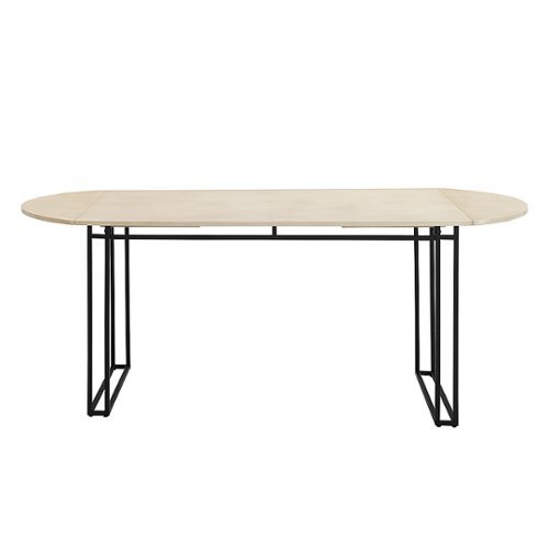 Walker Edison - 72" Modern Oval Drop Leaf Dining Table - Birch