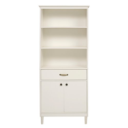 Walker Edison - 70” Modern 2 Door Storage Hutch - White-Front_Standard 