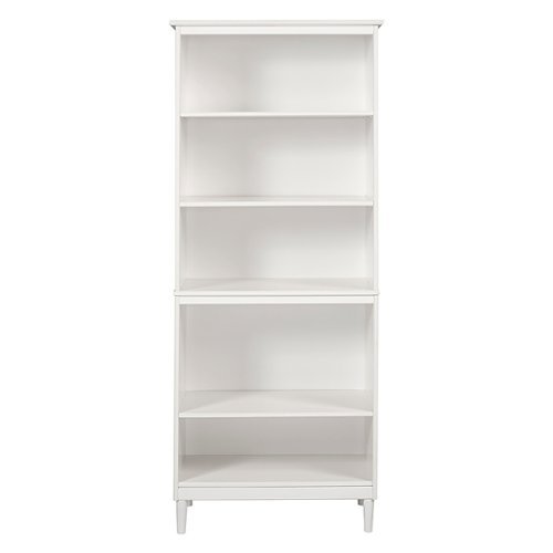 Walker Edison - 70" Tall Modern 4 Shelf Wood Bookcase - White