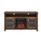 Walker Edison - 58" Tall Glass Two Door Soundbar Storage Fireplace TV Stand for Most TVs Up to 65" - Rustic Oak-Front_Standard