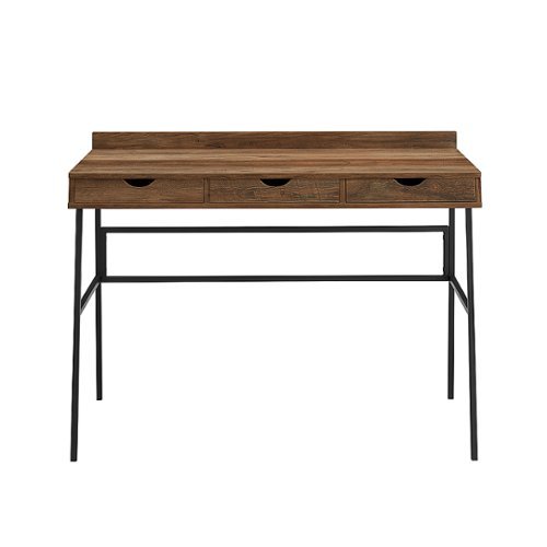 Walker Edison - Modern Industrial 3-Drawer Wood Computer Desk - Rustic Oak