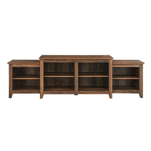 Walker Edison - Transitional Tiered TV Stand for TV's up to 50" - Rustic Oak