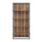 Walker Edison - Shiplap Wood and Metal 4-Shelf Bookcase - Brown Black-Front_Standard