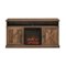 Walker Edison - Farmhouse Tall Barndoor Soundbar Storage Fireplace TV Stand for Most TVs up to 65" - Rustic Oak-Front_Standard