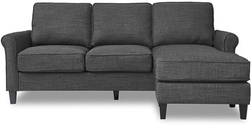 Serta - Harmon Roll Arm Sectional - Dark Gray