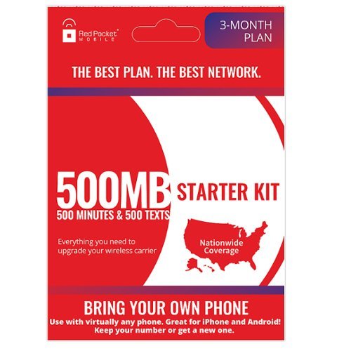 Red Pocket - 500 Minutes, 500 Texts, 500MB/mo - 3 Month Plan