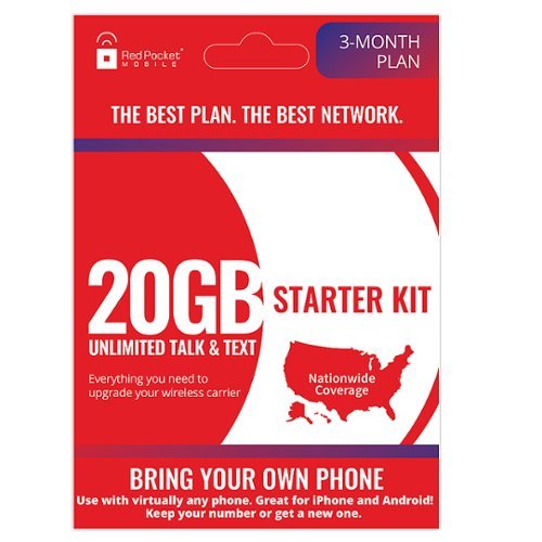 Red Pocket - Unlimited Talk, Text, and 20GB/mo - 3 Month Plan