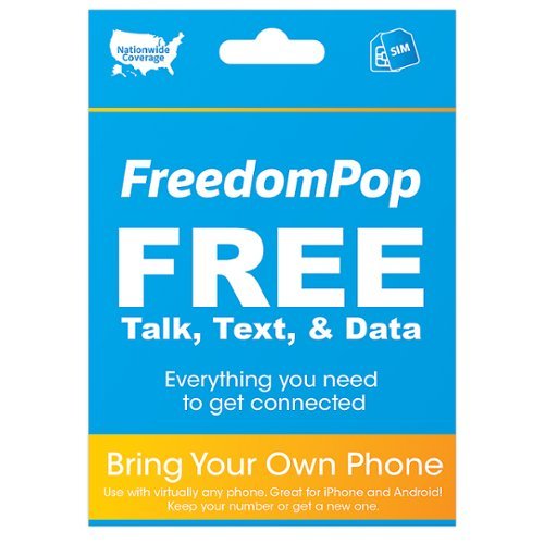 FreedomPop - Unlimited WiFi Calling, 10 Texts, 25MB/mo - Monthly SIM