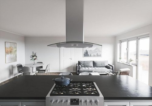 Zephyr - Milano 42 in. 700 CFM Island Mount Range Hood with LED Light in Stainless Steel - Stainless steel