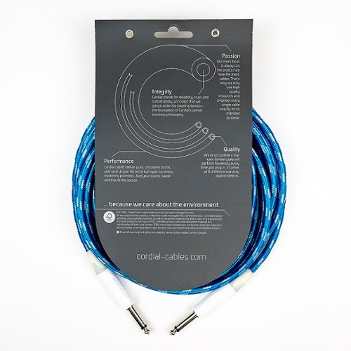 Cordial Premium Instrument White/Blue Sky Textile Cable WORLDWIDE DELIVERY
