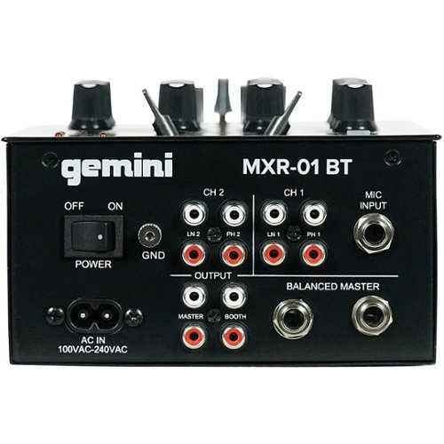 Gemini MXR-01BT 2-Channel Professional DJ Mixer with Bluetooth Input - Black WHERE TO BUY