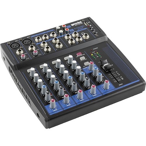 Gemini GEM-08USB: COMPACT 8 Channel Bluetooth Mixer - Black, Blue HOW TO BUY