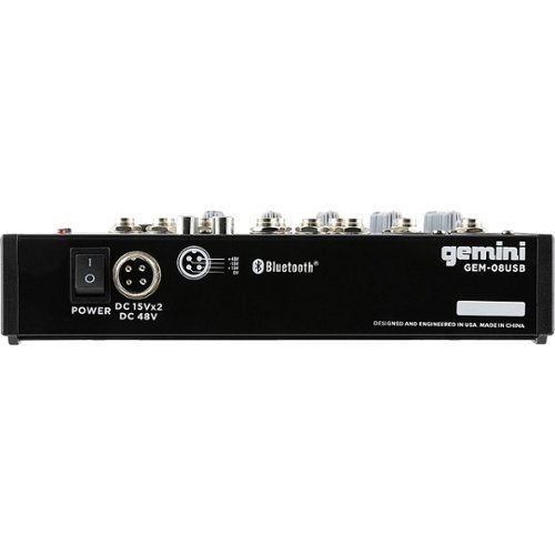 Gemini GEM-08USB: COMPACT 8 Channel Bluetooth Mixer - Black, Blue WHERE TO BUY