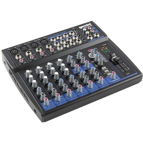 Gemini GEM-12USB: Compact 12 Channel Bluetooth Mixer - Black GLOBAL SHIPPING