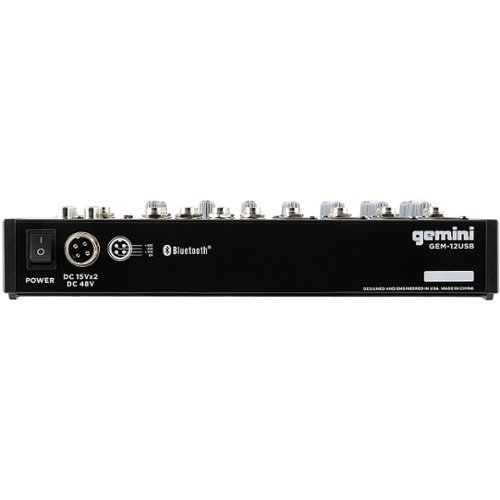 Gemini GEM-12USB: Compact 12 Channel Bluetooth Mixer - Black WHERE TO BUY
