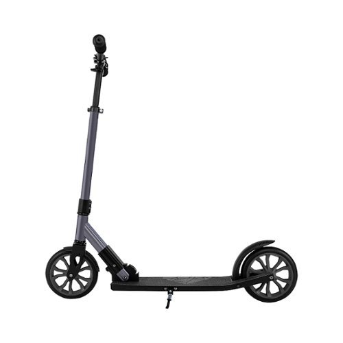 Swagtron - K8 Folding Kick Scooter with Kickstand for Kids & Teens, XL 8” Big Wheels - Grey