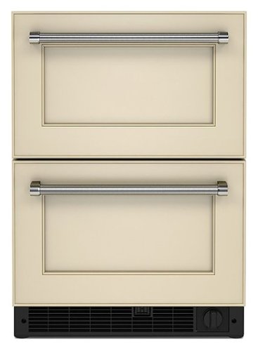 KitchenAid - 4.29 Cu. Ft. Built-In Mini Fridge with Double-Drawer Refrigerator/Freezer - Custom Panel Ready