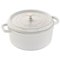 Staub - Cast Iron 5.5-qt Round Cocotte - White-Angle_Standard