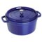 Staub - Cast Iron 5.5-qt Round Cocotte - Dark Blue-Angle_Standard