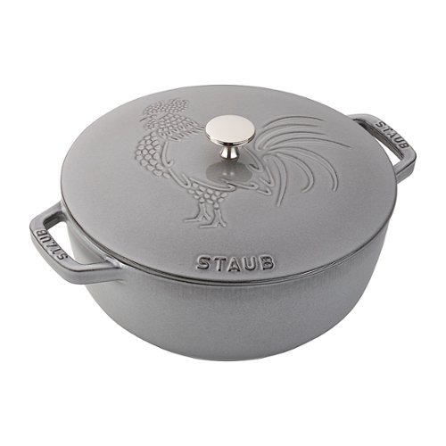 Staub - Cast Iron 3.75-qt Essential French Oven Rooster - Graphite Grey-Angle_Standard 