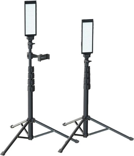 Digipower - PRO2 - Two Point Lighting Set - Two 180 LED Lights + Two Pro Stands Kit For Home, Studio, Content Creation & Vlogging - Black