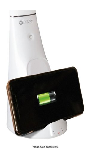 OttLite Purify LED Sanitizing Desk Lamp with SpectraClean Disinfection, 3 Brightness Settings, Wireless Qi Charging, & USB Port - White GLOBAL SHIPPING