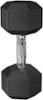 Stack Fitness - 35LB Hex Dumbbell - Black-Front_Standard