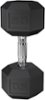 Epic Fitness - 50LB Hex Dumbbell - Black-Front_Standard