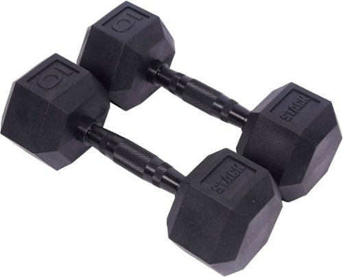 

Stack Fitness - 10LB Hex Dumbbell Pair - Black