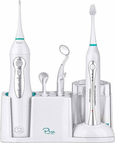 Image of AquaSonic - Rechargeable Electric Toothbrush and Oral Irrigator Set - White