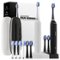 AquaSonic - Duo Series Rechargeable Electric Toothbrush Set - White/Satin Black-Angle_Standard