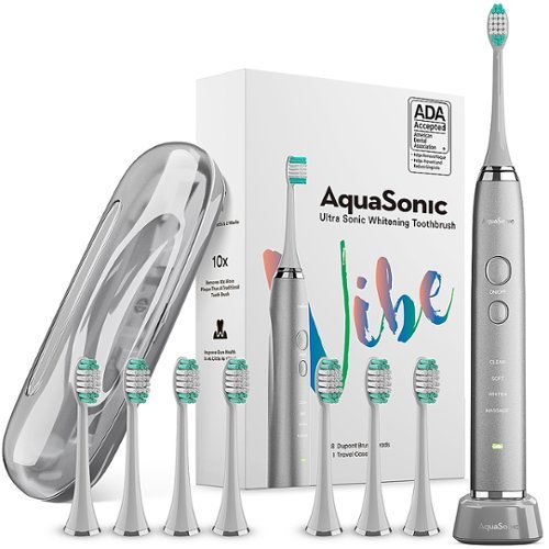 AquaSonic - Vibe Series Rechargeable Electric Toothbrush - Charcoal Metallic