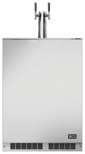 DCS by Fisher & Paykel - 24" 5.7 Cu. Ft. Dual Tap Outdoor Beer Dispenser - Brushed Stainless Steel