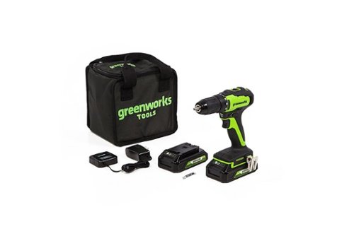 Greenworks - 24-Volt Cordless Brushless 1/2 in. Drill/Driver (2 x 1.5Ah USB Batteries, Charger and Bag) - Black/Green