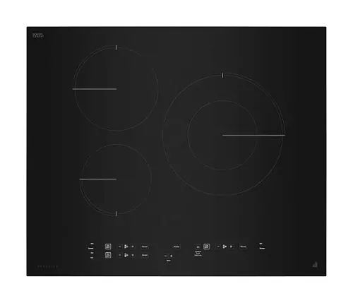 Front. JennAir - 25" Built-in Electric Induction Cooktop 3-Elements with Oblivion Glass - Black.