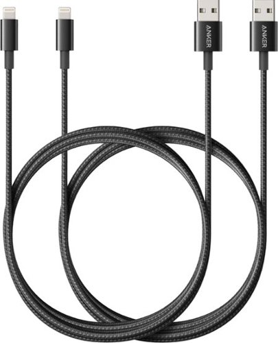 Anker - PowerLine Select+ Nylon Lightning to USB-A Cable 6-ft 2-pack - Black
