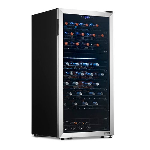 NewAir - 76-Bottle Dual Zone Wine Fridge with Low-Vibration Ultra-Quiet Inverter Compressor, Adjustable Racks, Digital Thermostat - Stainless Steel