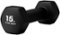 Tru Grit - Hex Neoprene Dipped Dumbbell 15lb Single - Black-Front_Standard
