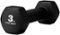 Tru Grit - Hex Neoprene Dipped Dumbbell 3lb - Black-Front_Standard